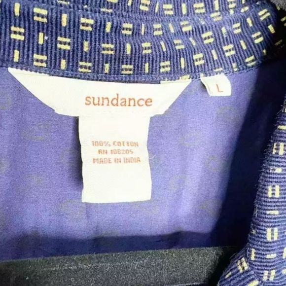 Sundance Navy Corduroy Mini Gold Pattern Jacket Size L - Picture 13 of 14
